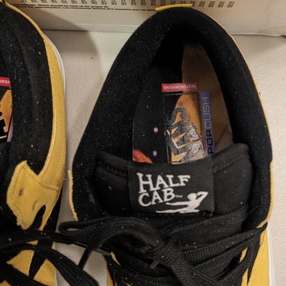 Vans Skate Half Cab Men Bruce Lee Popcush Yellow Be Like Water Yellow 0124 Rare - Picture 14 of 14